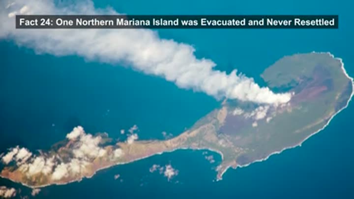 A Northern Mariana Island with an active volcanic plume, showcasing geological temper.