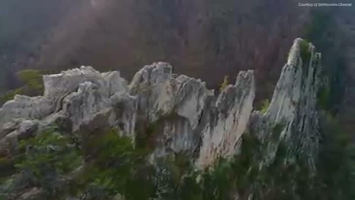 Dramatic rock formations showcase West Virginia's rugged mountainous terrain and geological history.