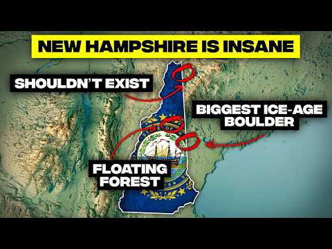 New Hampshire's distinctive borders and unique geographical features are highlighted here.