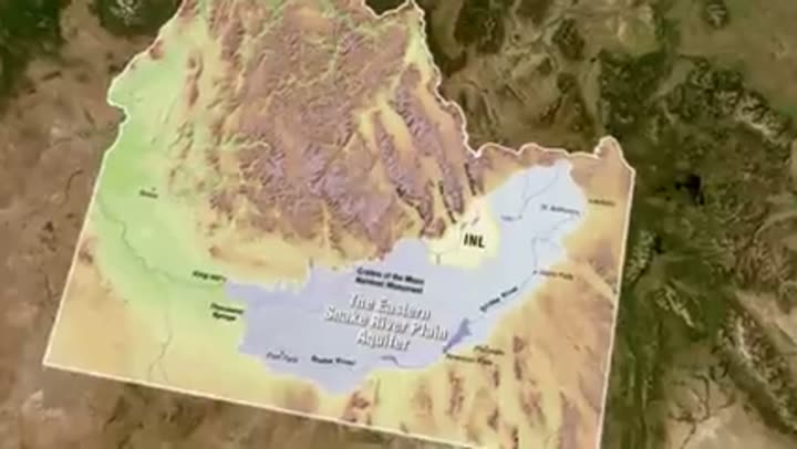 Map illustrating the vast Eastern Snake River Plain Aquifer, a hidden water system.